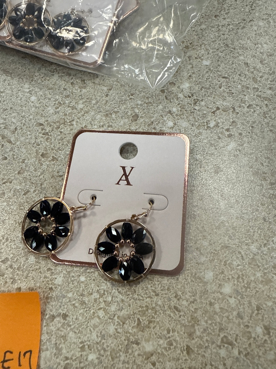 Black Flower Earrings