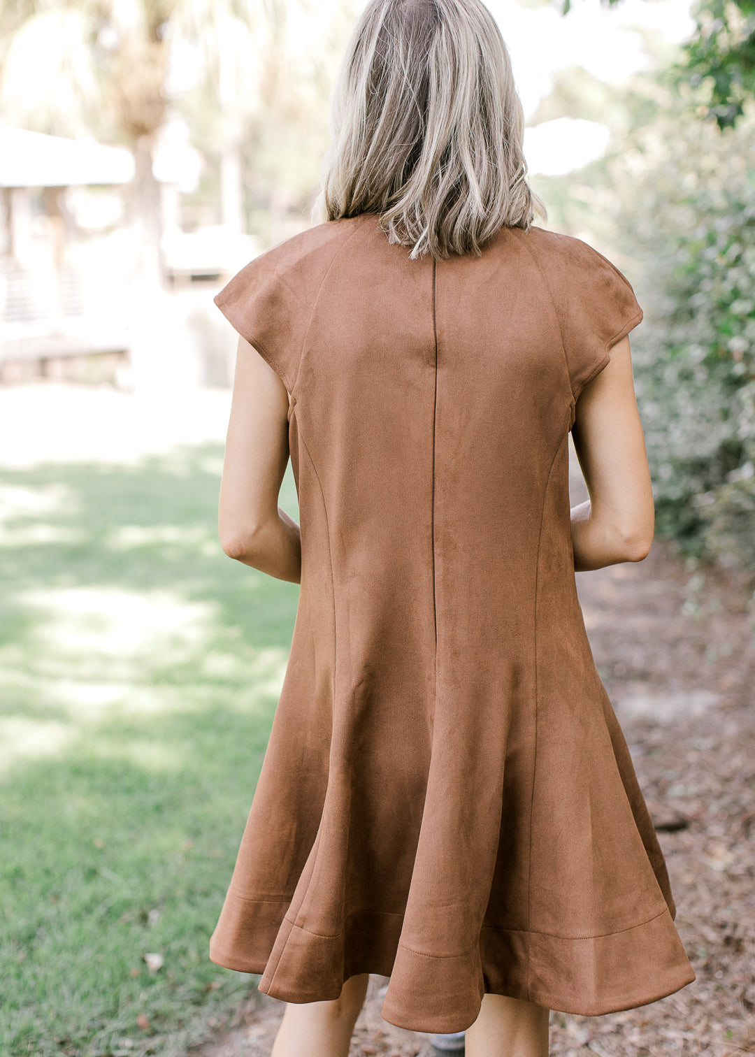Brown Faux Suede Dress