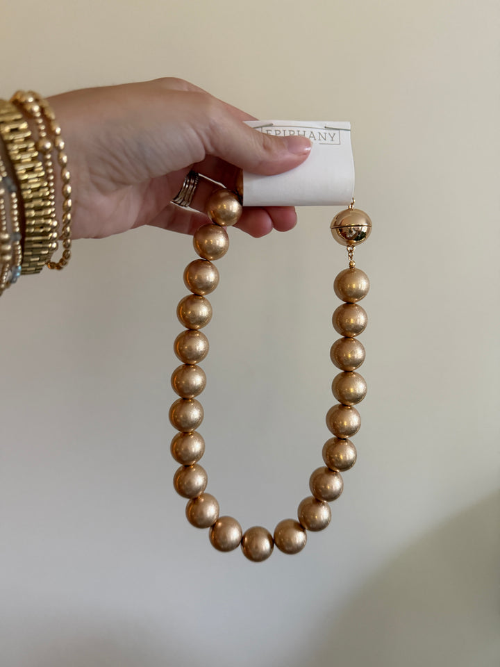 Matte Gold Bubble Necklace