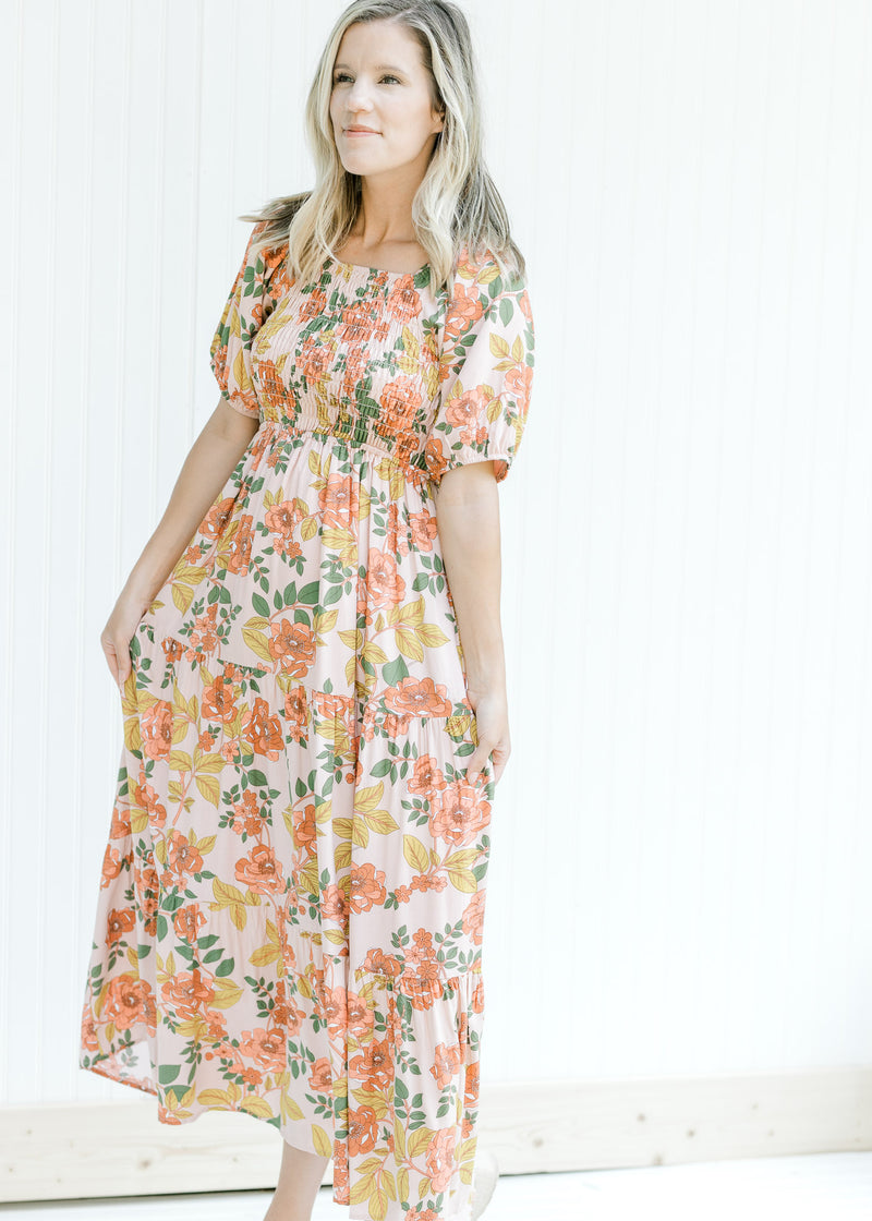 X Indy Retro Pink Floral Dress