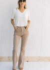 QX Judy Blue Hi Waisted Tummy Control Camel Pants