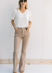 QX Judy Blue Hi Waisted Tummy Control Camel Pants