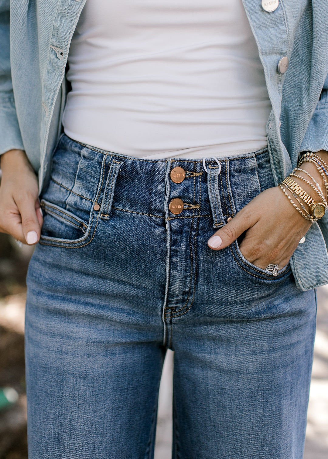 Risen Hi Rise-Ankle Wide-Seam Jean