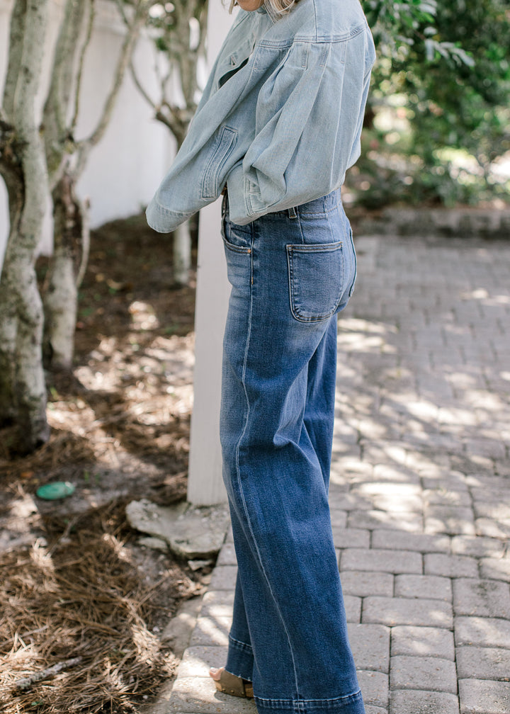 Risen Hi Rise-Ankle Wide-Seam Jean