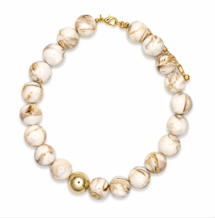 Natural Tones Marbled Bubble Necklace