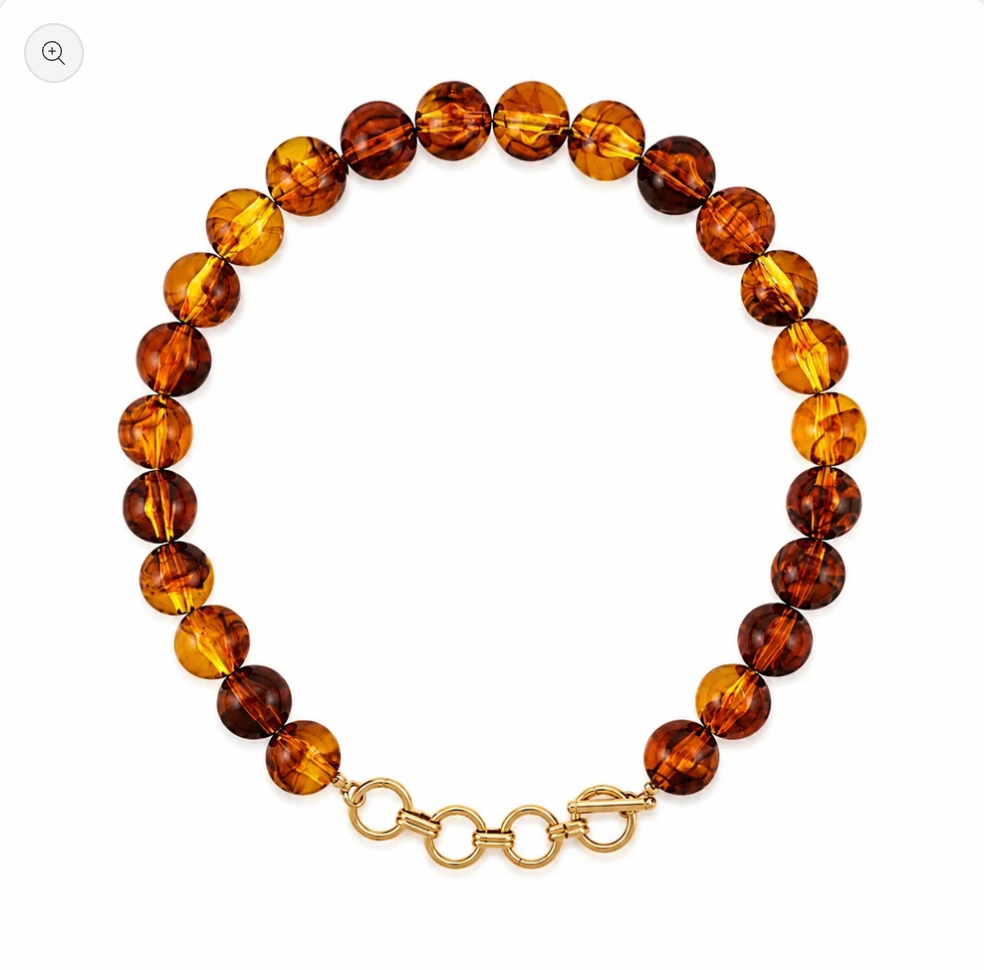 Tortoise Brown Beaded Bubble Necklace Tortoise clasp
