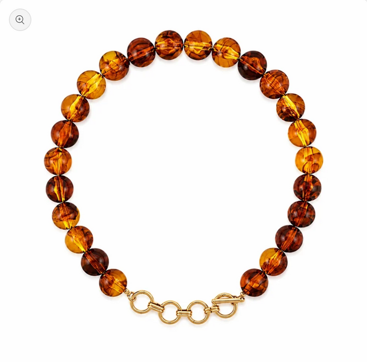 Tortoise Brown Beaded Bubble Necklace Tortoise clasp