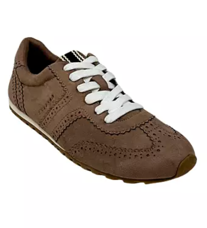 SHUSHOP Penelope Taupe Suede Sneaker