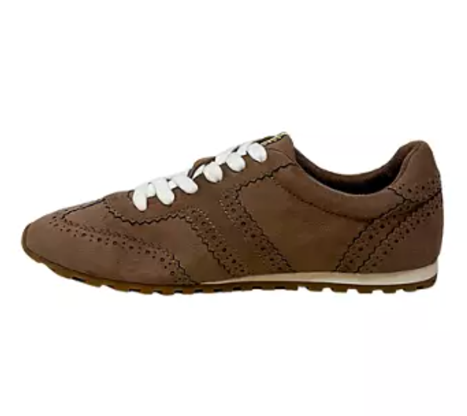 SHUSHOP Penelope Taupe Suede Sneaker