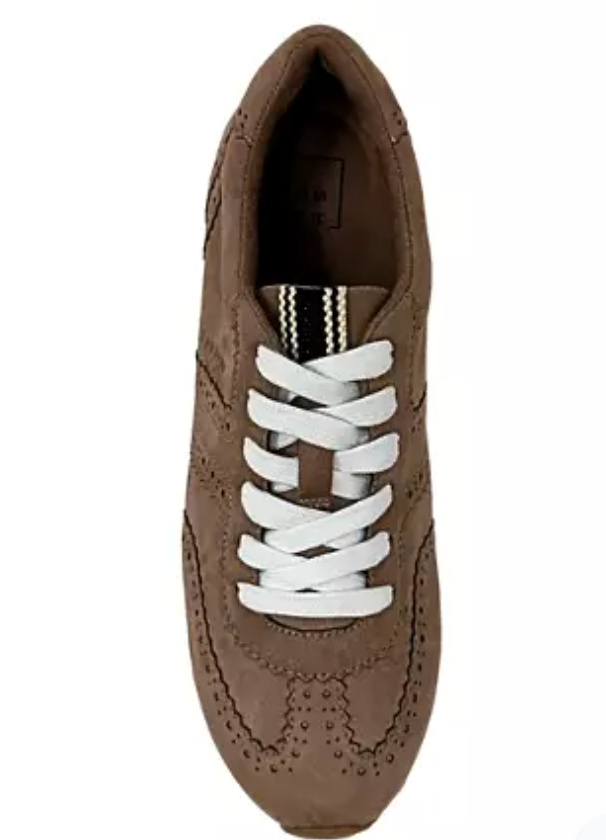 SHUSHOP Penelope Taupe Suede Sneaker