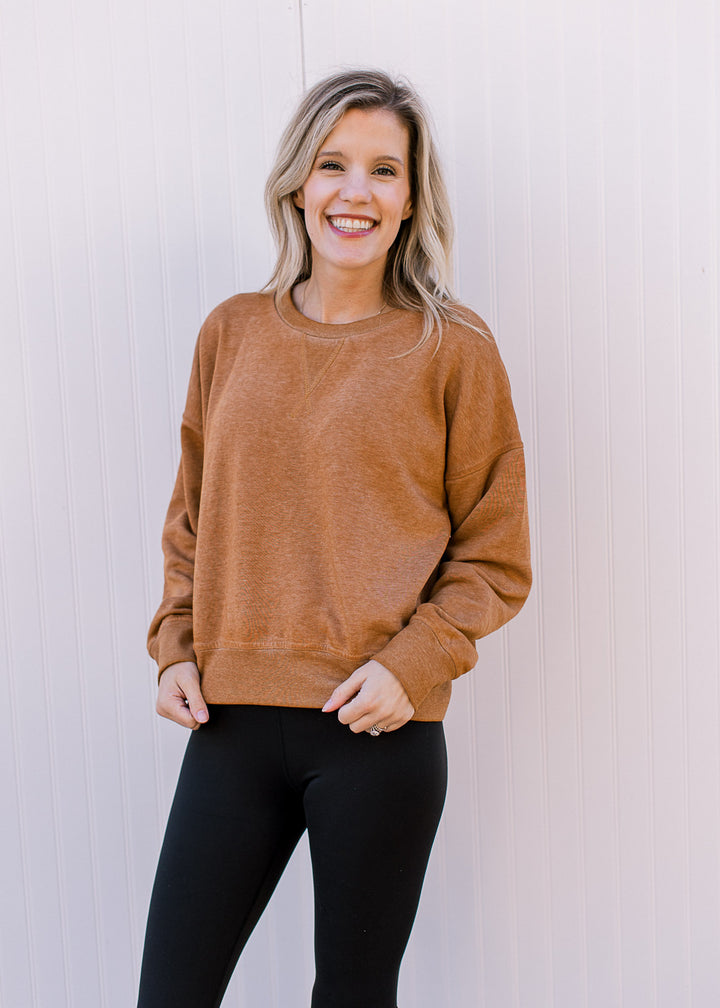 Acid Wash Sweatshirt in Amber