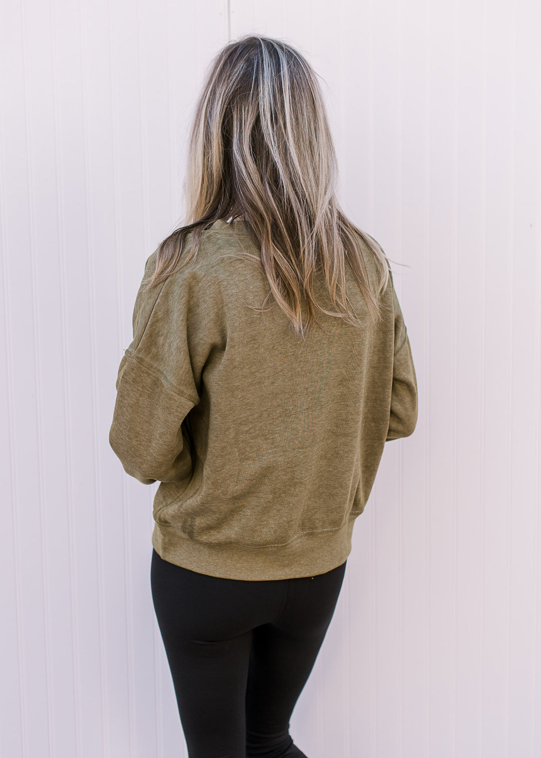 Acid Wash Sweatshirt in Green