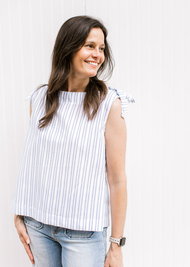 Tied Up Blue/White Top