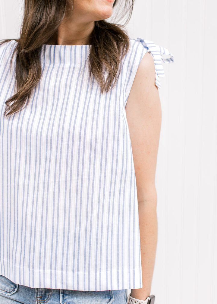 Tied Up Blue/White Top