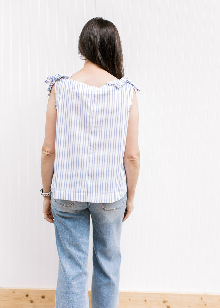Tied Up Blue/White Top