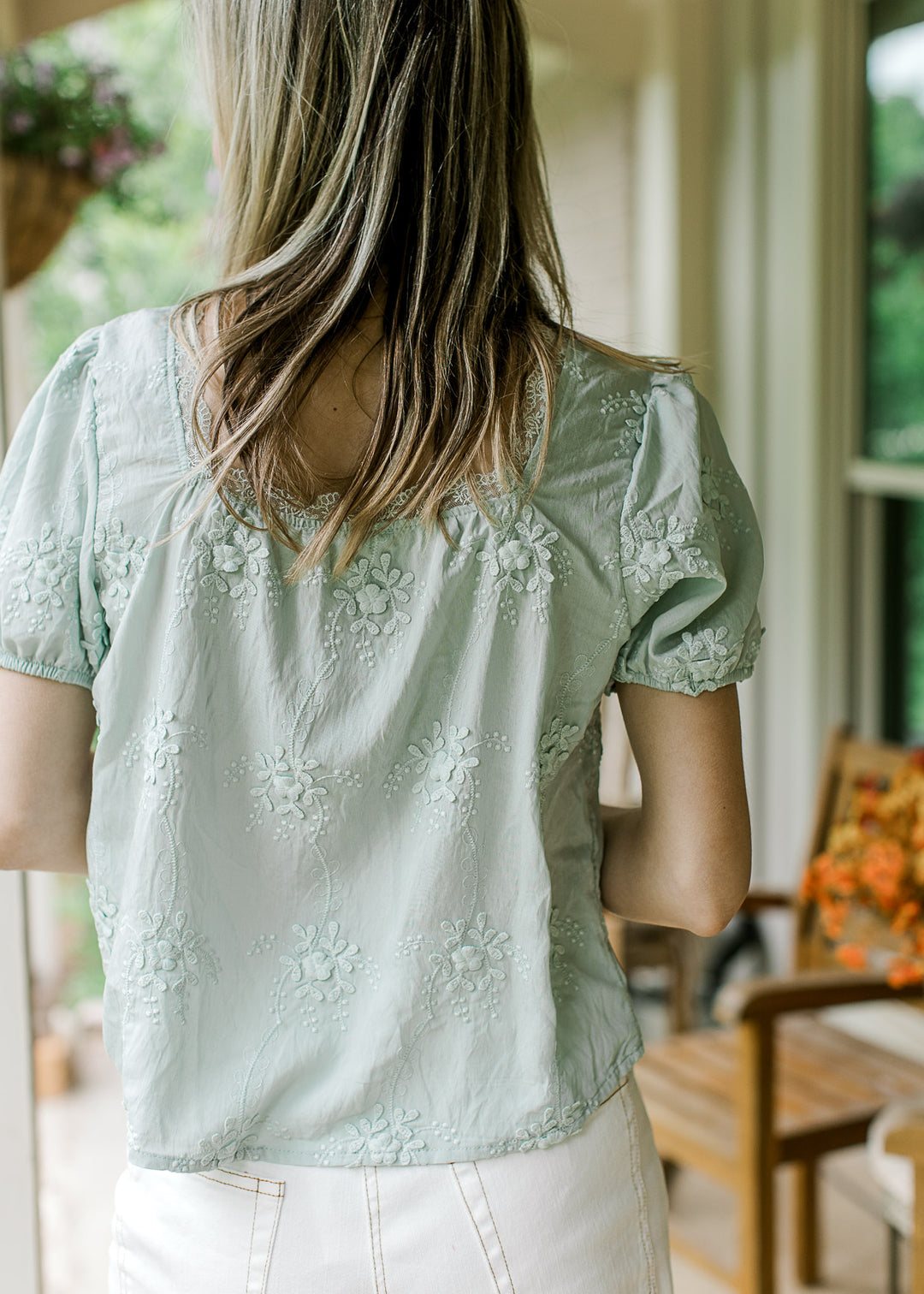Baby Blue Lace Detail Top