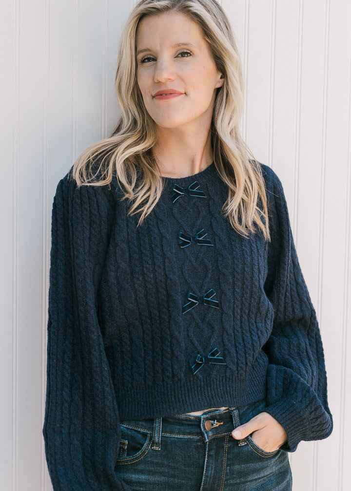 Blue Bows Sweater