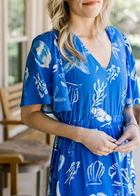 Blue Graphics Dress