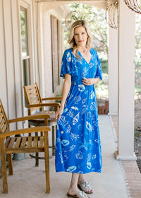 Blue Graphics Dress
