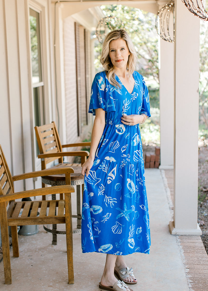 Blue Graphics Dress
