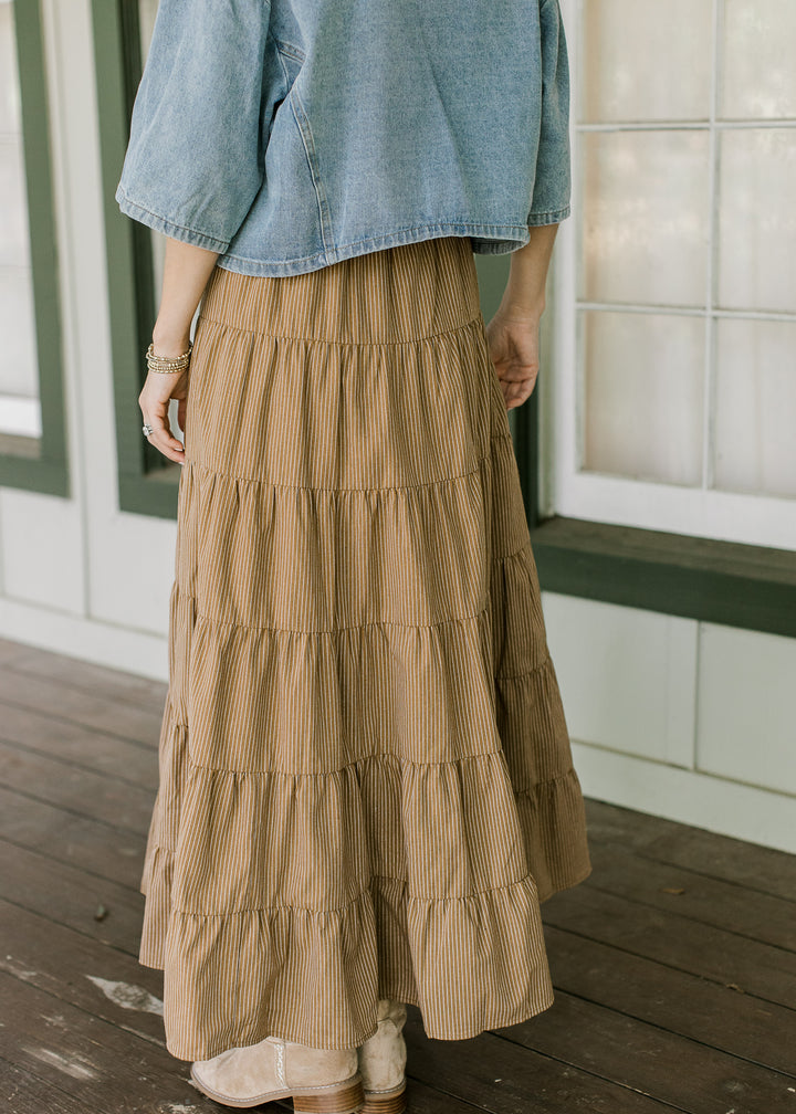 Boho Skirt in Saddle Stripe