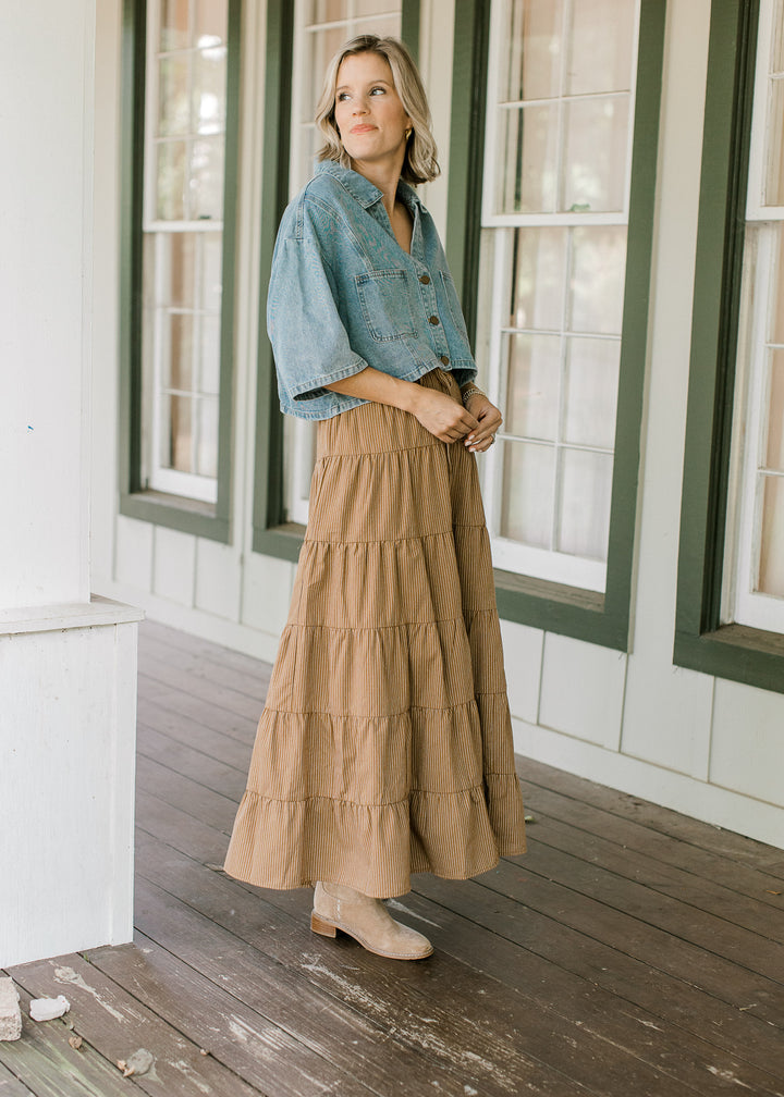 Boho Skirt in Saddle Stripe