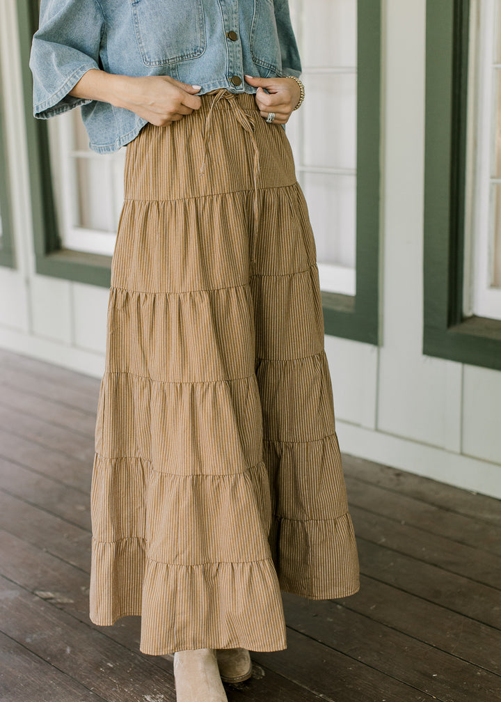 Boho Skirt in Saddle Stripe