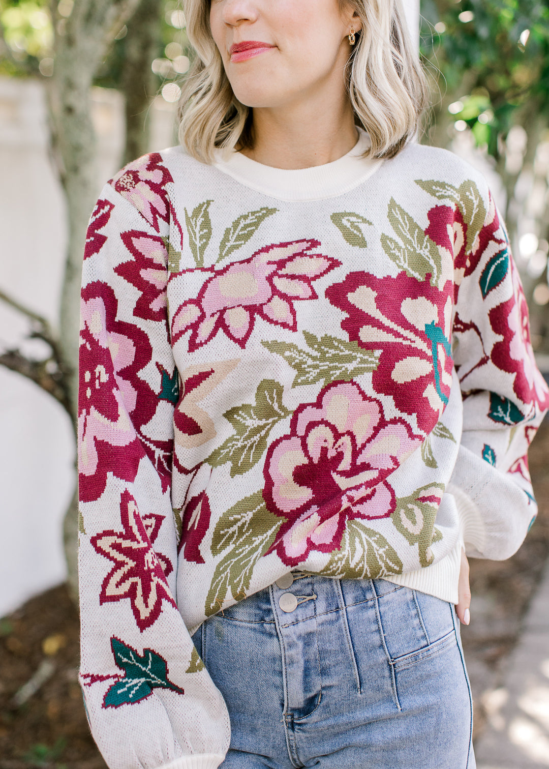 Bright Flower Sweater