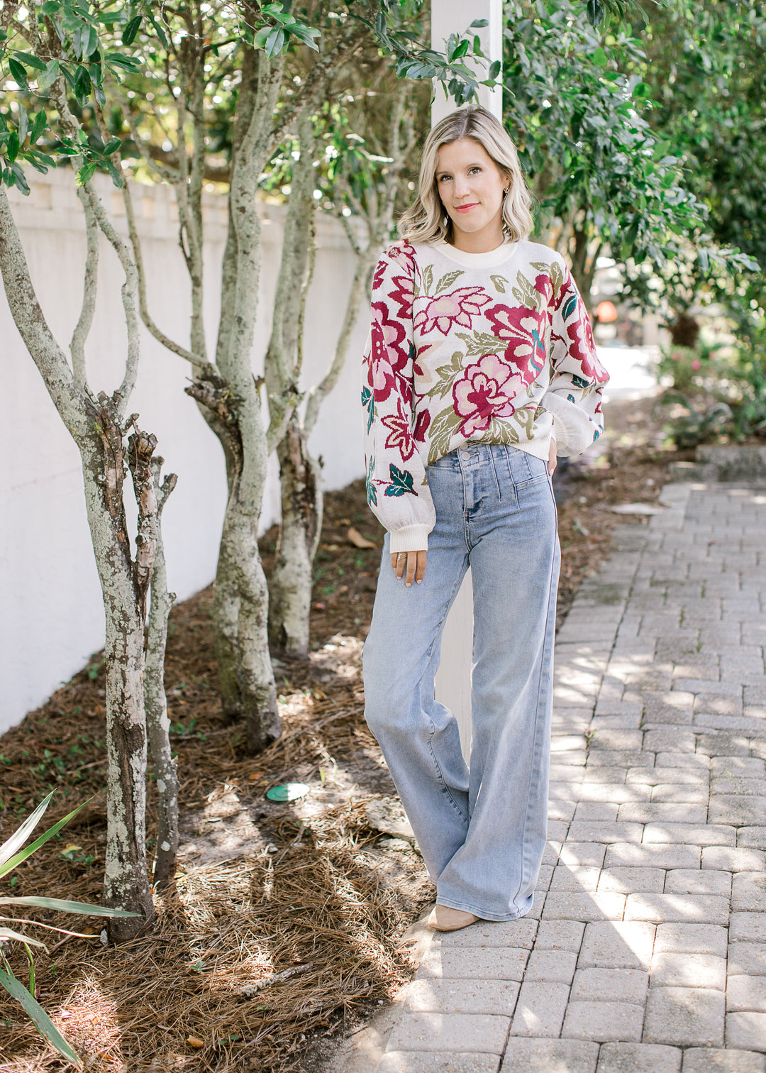 Bright Flower Sweater