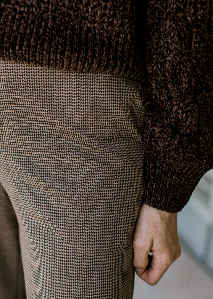 Brown and Black Plaid Dress Pant
