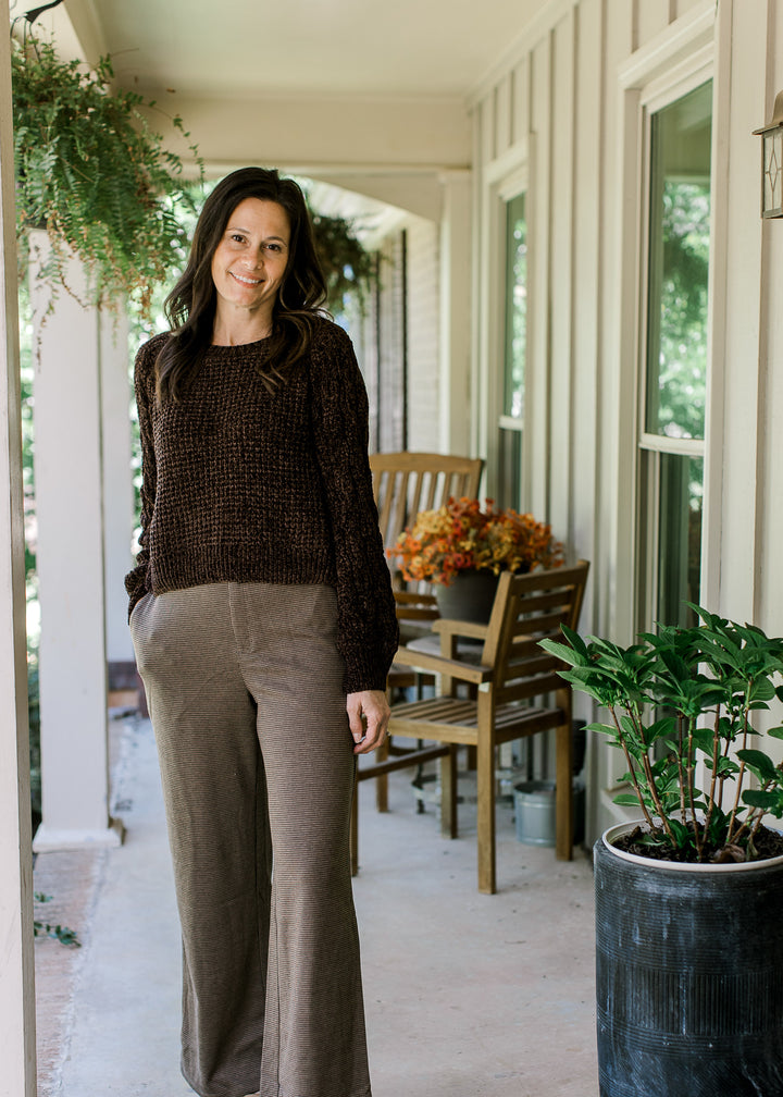 Brown and Black Plaid Dress Pant