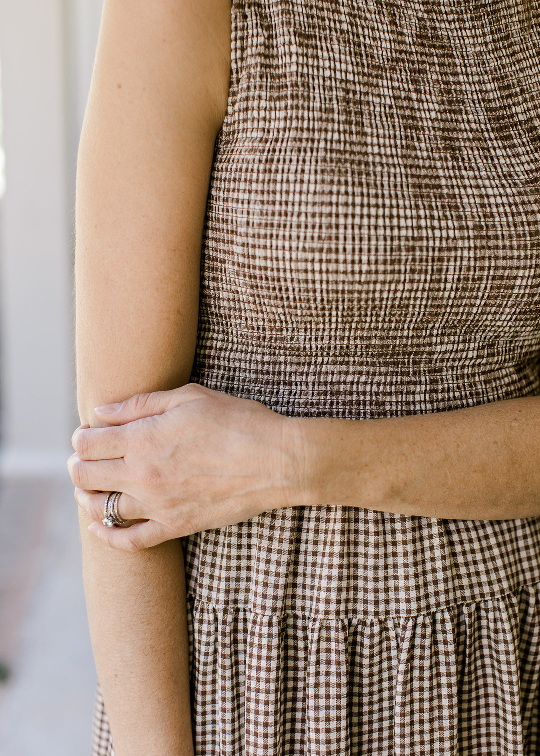Brown Gingham Dress