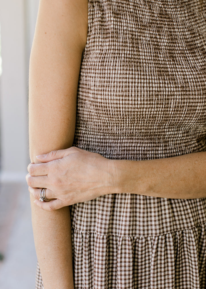 Brown Gingham Dress