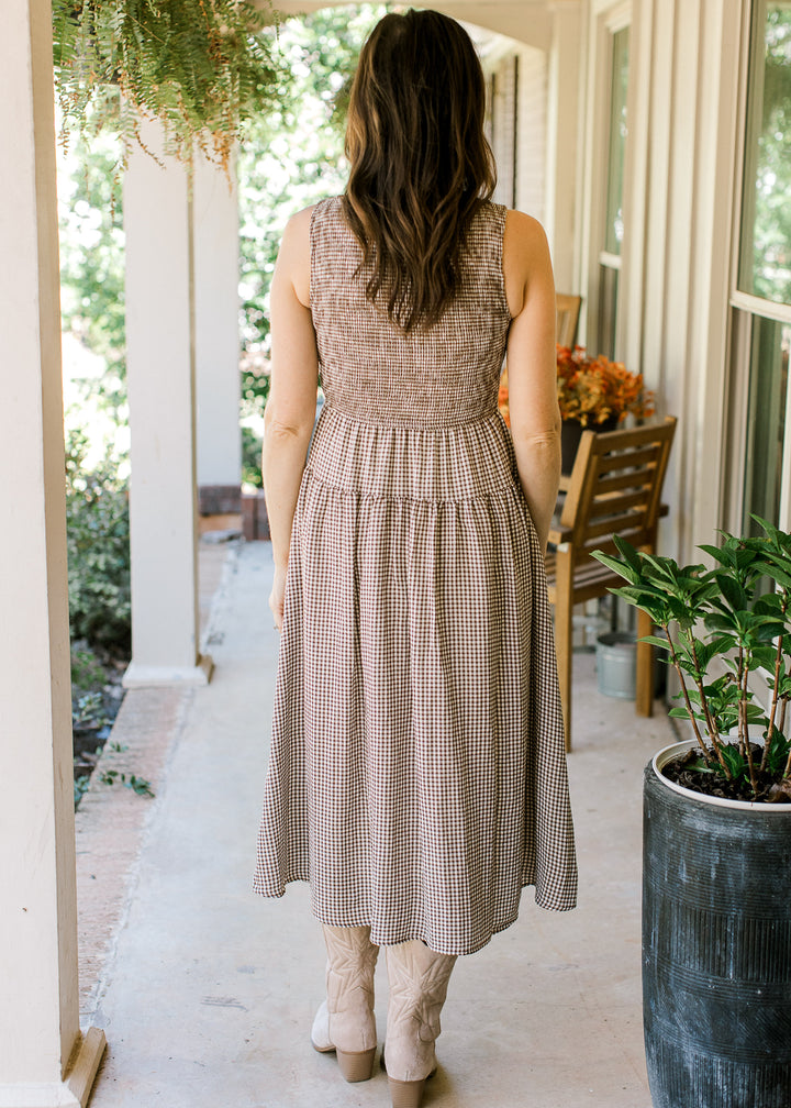 Brown Gingham Dress