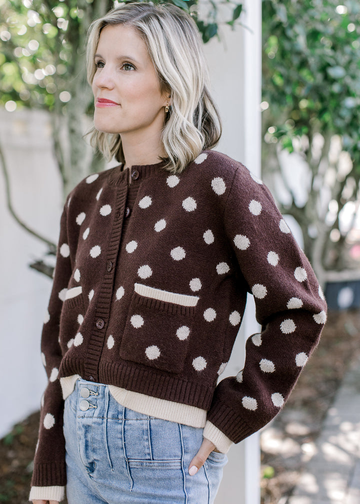 Brown Polka Dot Sweater