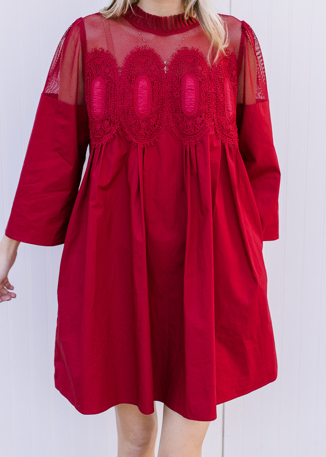Burgundy Lace Medallion Dress - Epiphany Boutique Medium Burgundy Lace Medallion Dress - Epiphany Boutique Medium