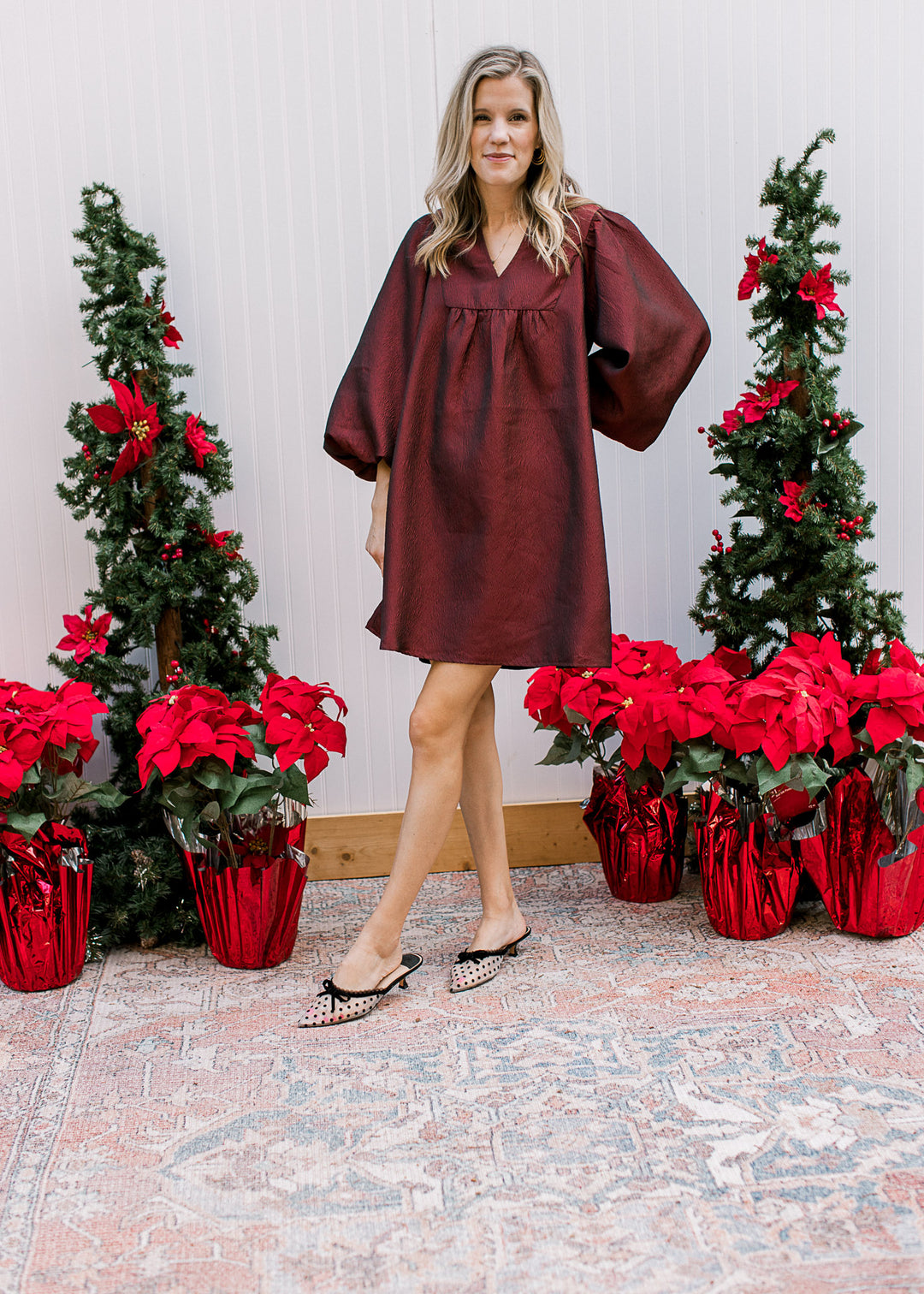 Burgundy Shimmer Dress - Epiphany Boutique Burgundy Shimmer Dress - Epiphany Boutique