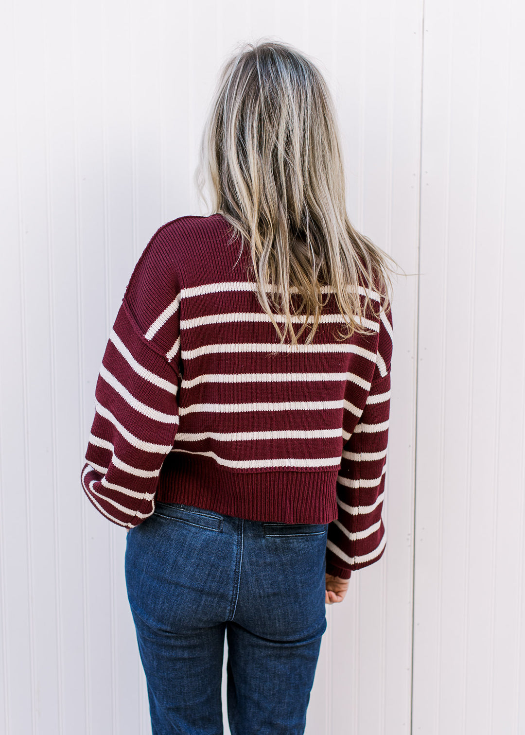 Burgundy Stripe Sweater