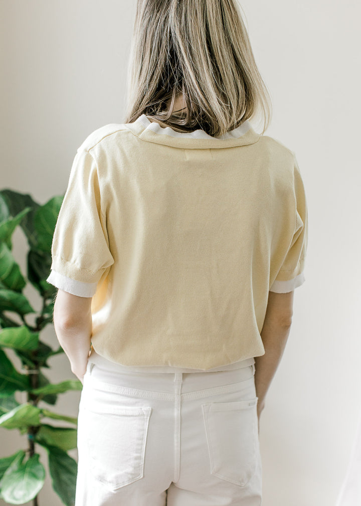 Butter Yellow Short Sleeve Cardigan