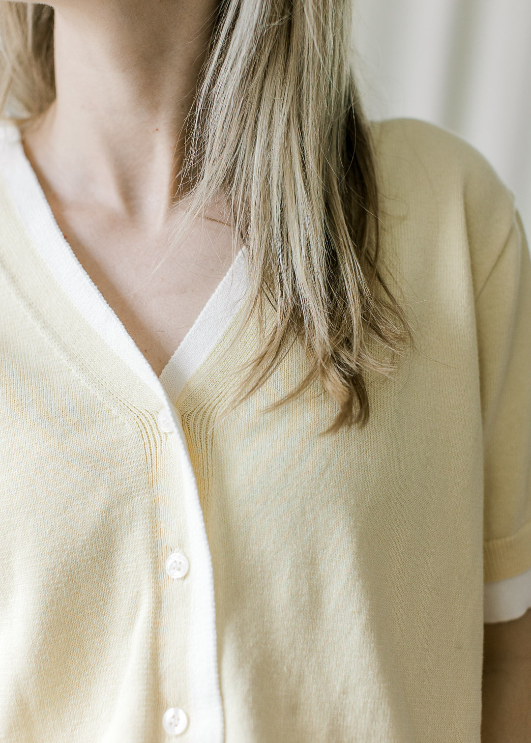 Butter Yellow Short Sleeve Cardigan