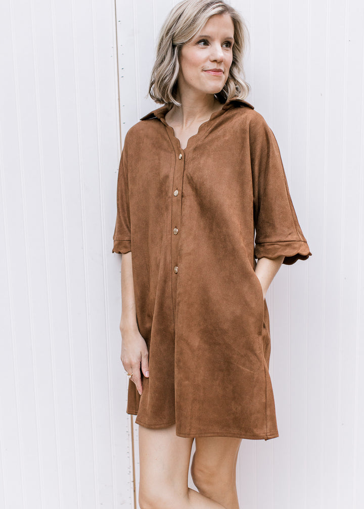 Camel Suede Dress