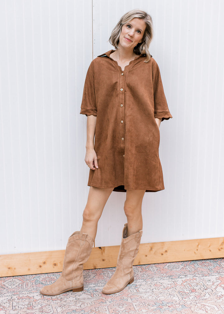 Camel Suede Dress