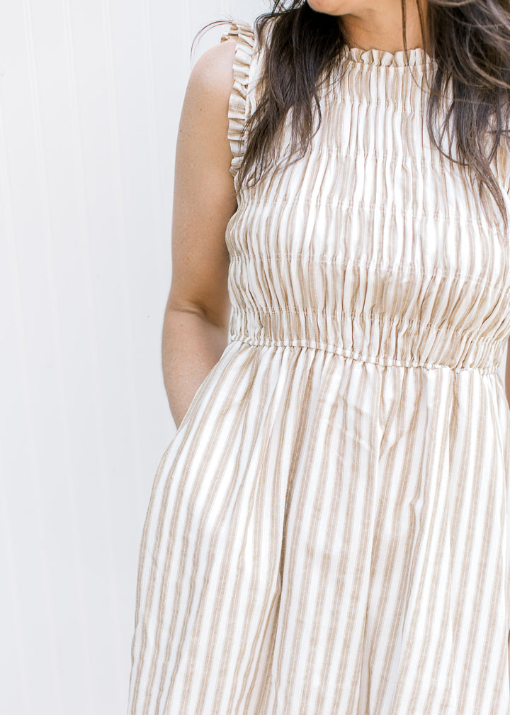 Camilla Tan and Ivory Stripe Dress