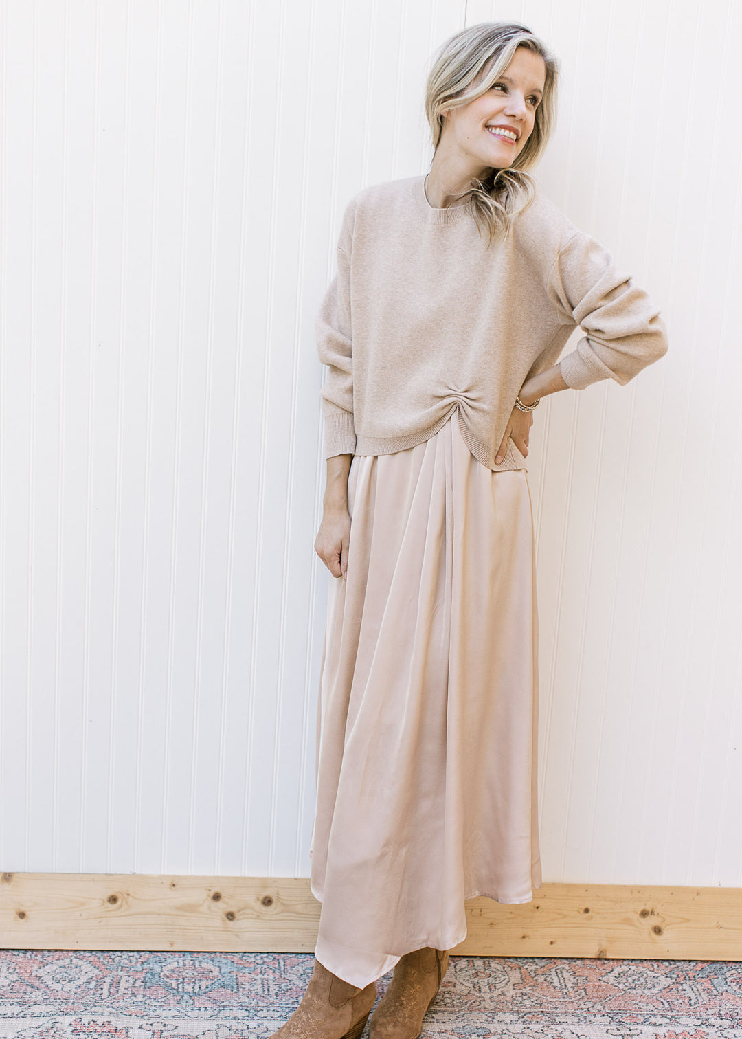 Champagne Pleat Sweater