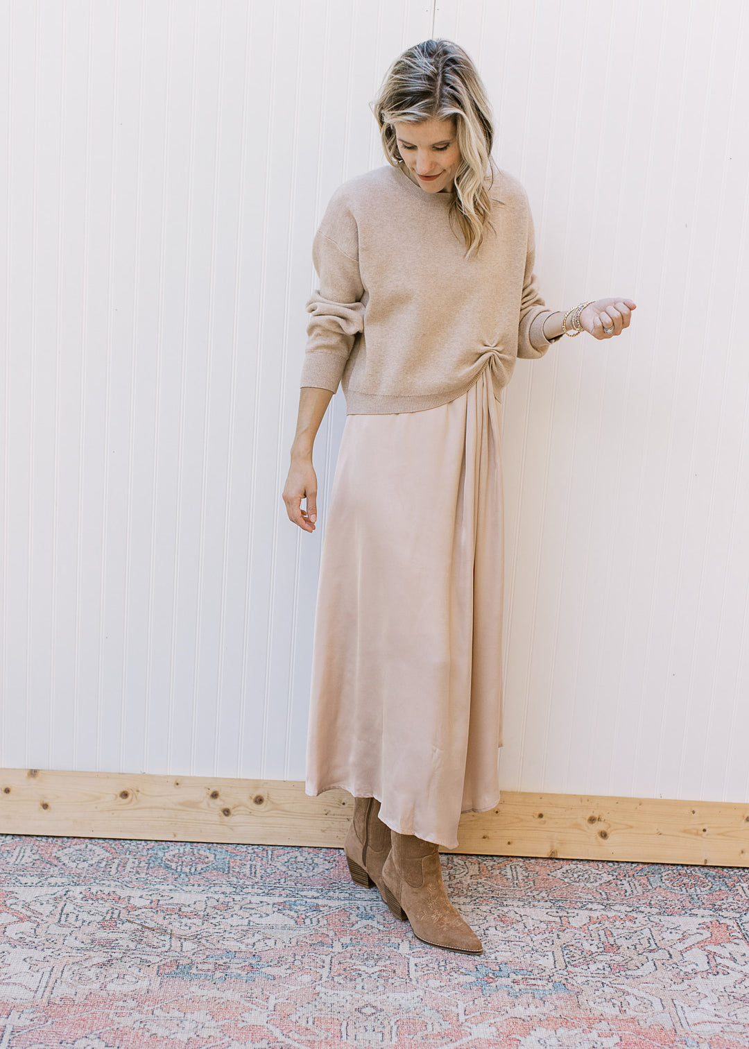 Champagne Pleat Sweater