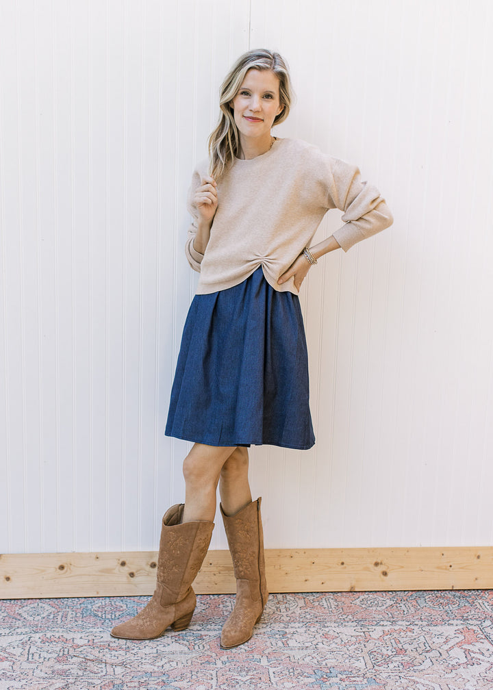 Champagne Pleat Sweater