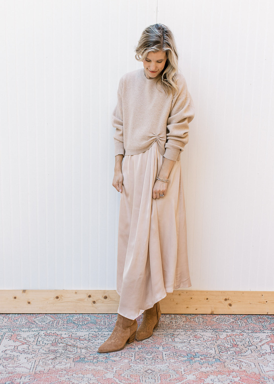 Champagne Pleat Sweater
