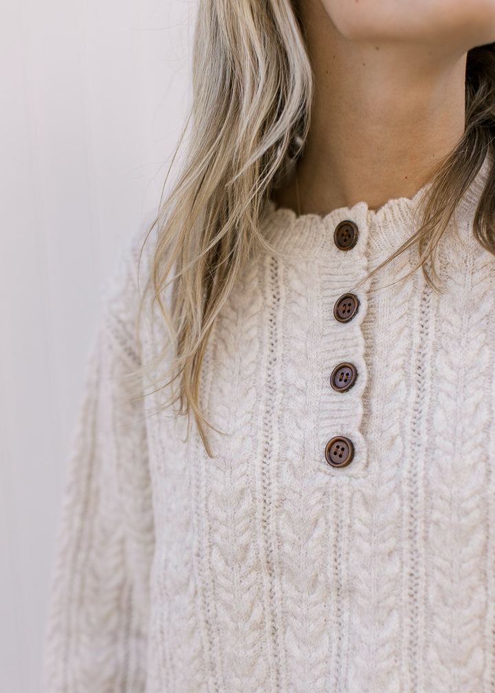 Champagne Scallop Sweater