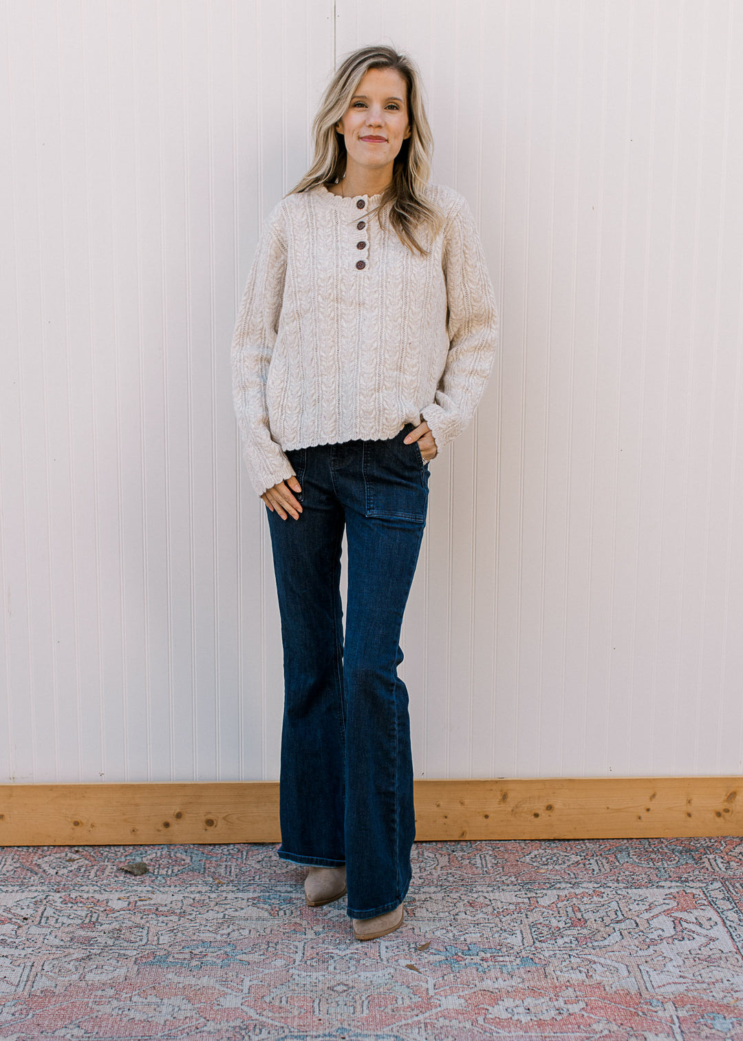 Champagne Scallop Sweater