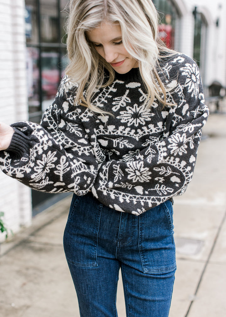 Charcoal Cream Sweater